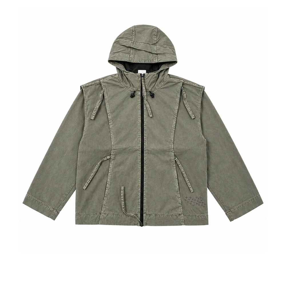 JORDAN STARS CROPPED SHELL JACKET CAVE STONE