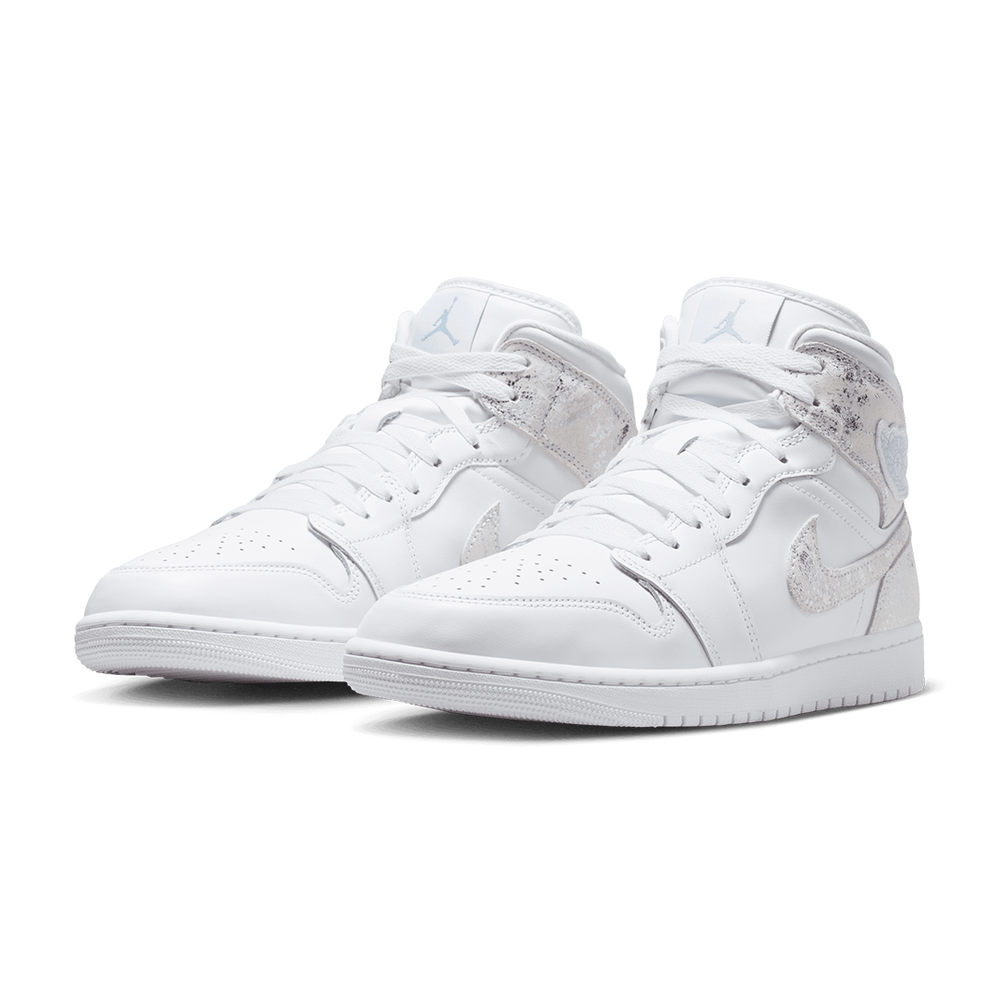 AIR JORDAN 1 MID SE WHITE / FIELD SILVER