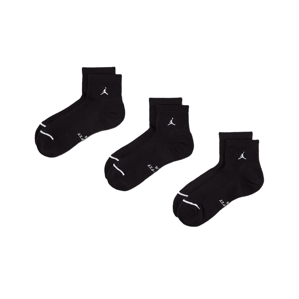 JORDAN EVERYDAY ELEVATED ANKLE SOCKS BLACK / WHITE