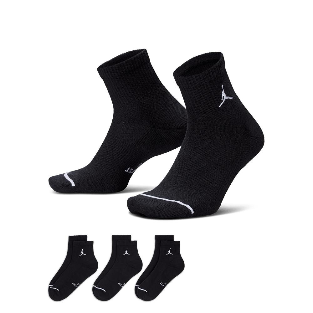 JORDAN EVERYDAY ELEVATED ANKLE SOCKS BLACK / WHITE
