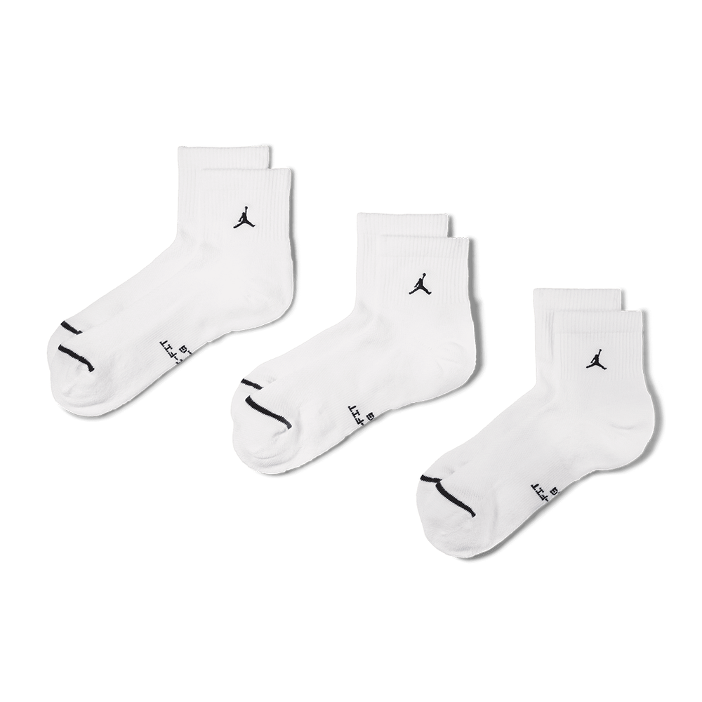 JORDAN EVERYDAY ELEVATED ANKLE SOCKS (3 PACK) WHITE