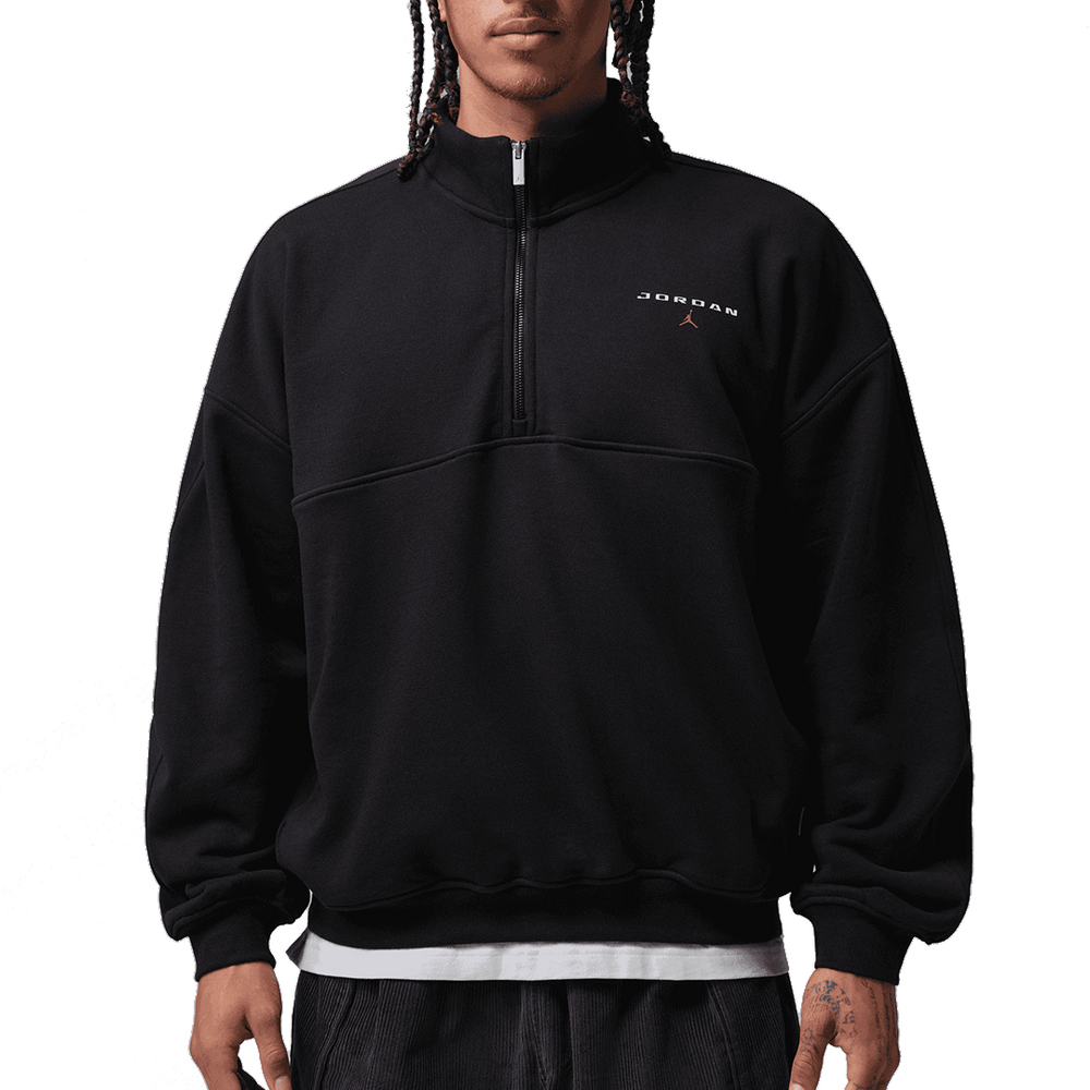 JORDAN FLIGHT FLEECE 1/4 ZIP TOP BLACK
