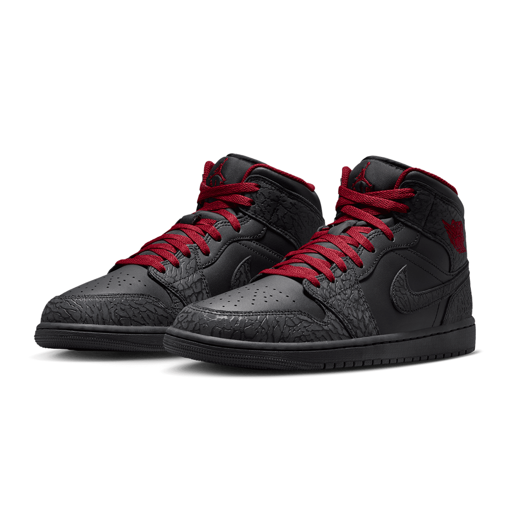 AIR JORDAN 1 MID SE BLACK / TOUGH RED