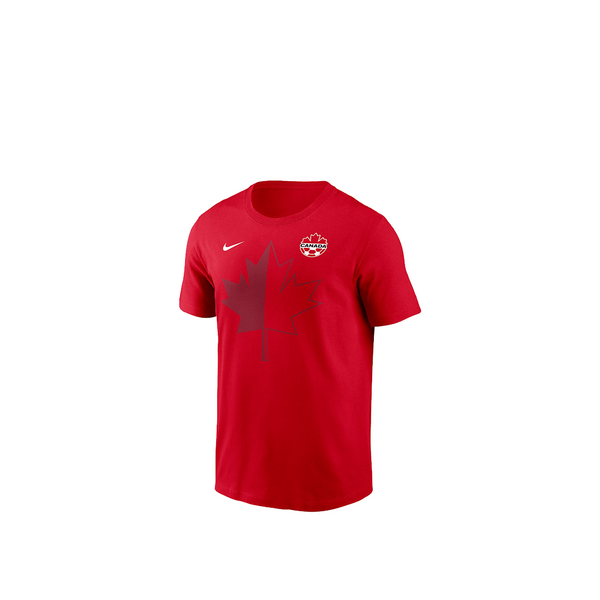 KIDS' CANADA SHORT SLEEVE T-SHIRT UNIVERSITY RED