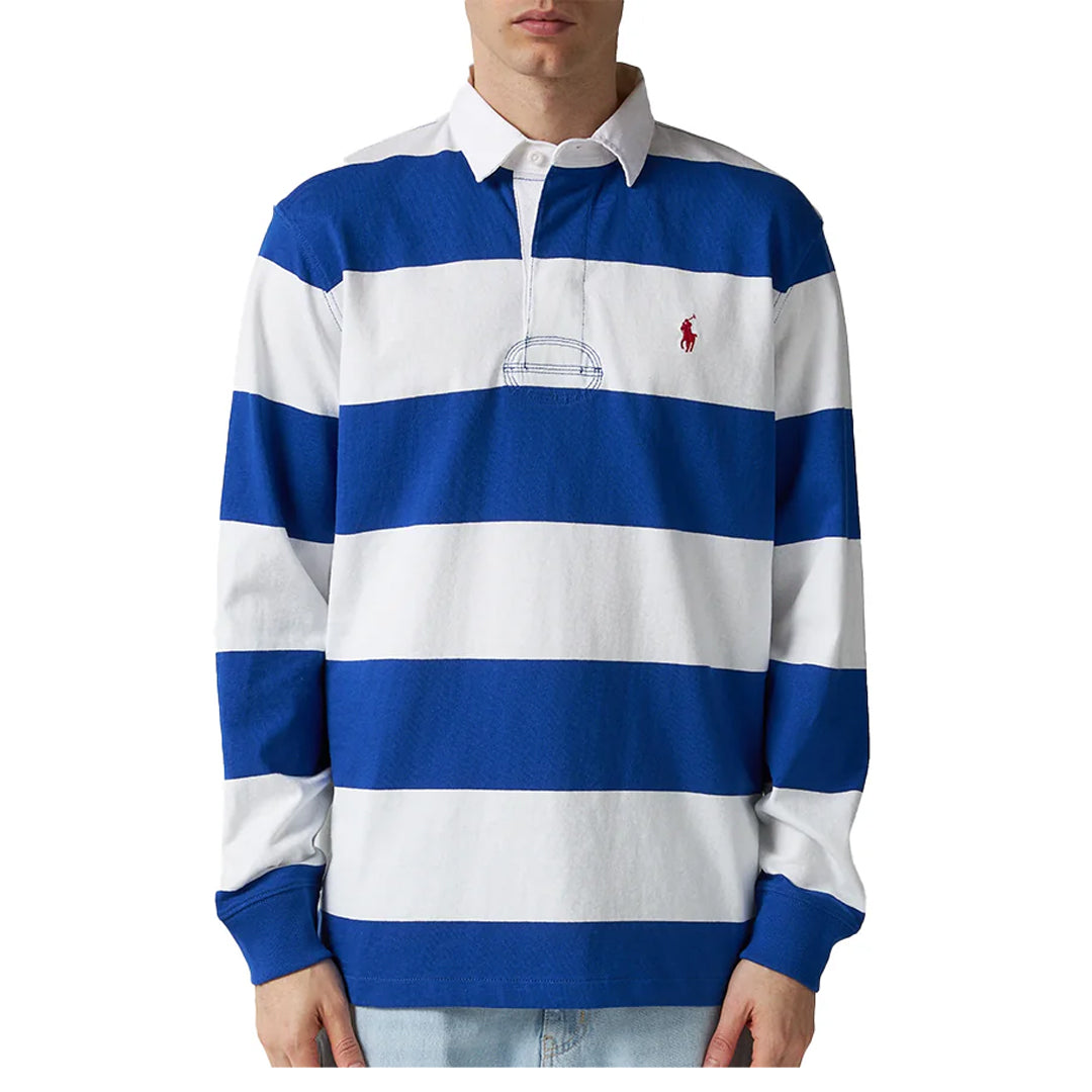 LONG SLEEVE STRIPED JERSEY RUGBY SHIRT IRIS BLUE – NRML