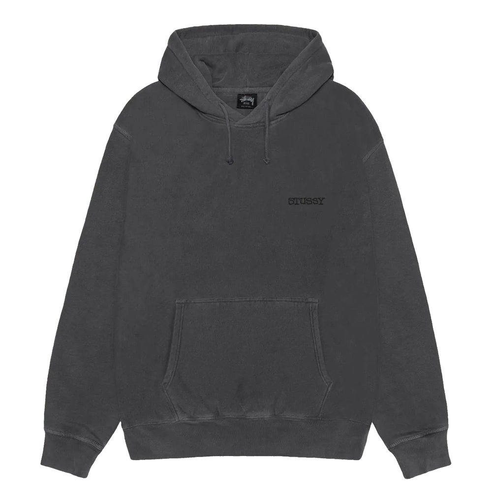 JUMBO PIGMENT DYED HOODIE BLACK - Main Image