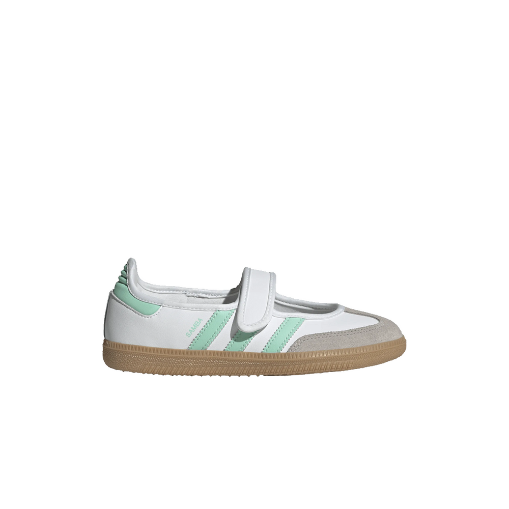 KIDS' SAMBA JANE SHOES CLOUD WHITE / EASY GREEN