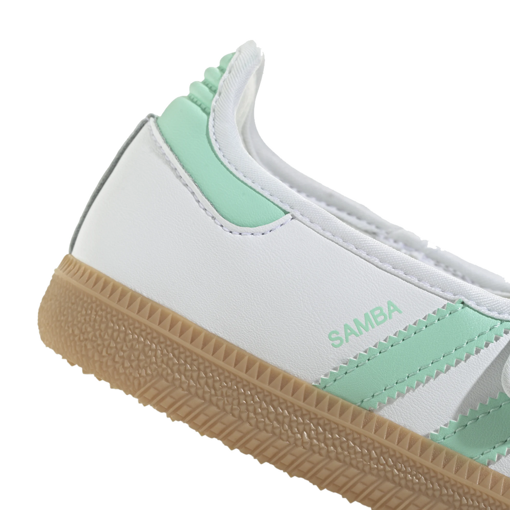 KIDS' SAMBA JANE SHOES CLOUD WHITE / EASY GREEN