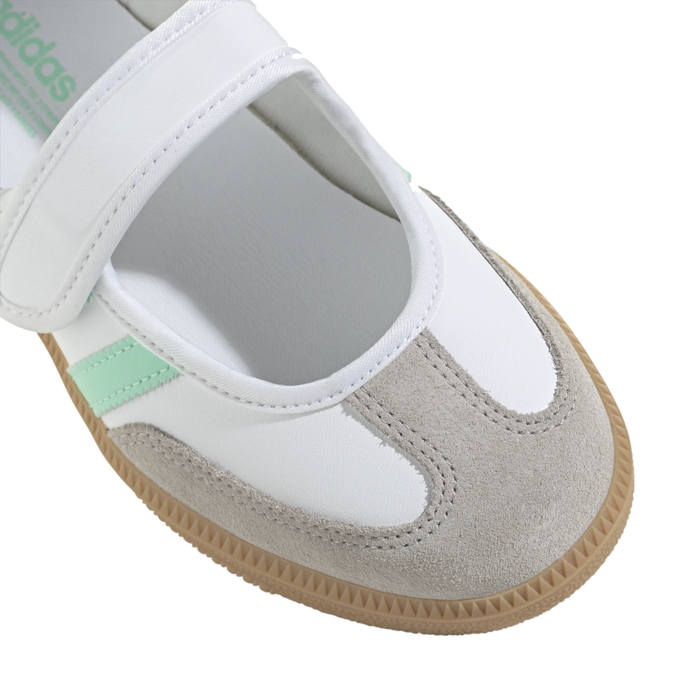 KIDS' SAMBA JANE SHOES CLOUD WHITE / EASY GREEN