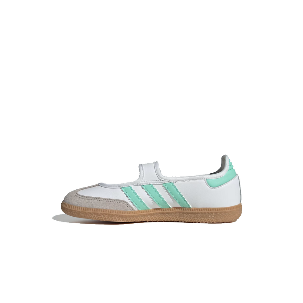 KIDS' SAMBA JANE SHOES CLOUD WHITE / EASY GREEN