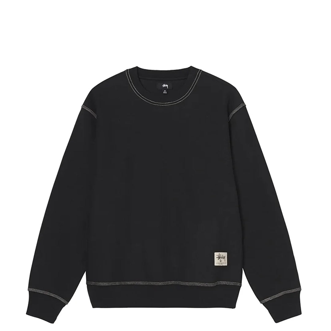 CONTRAST STITCH LABEL CREW BLACK