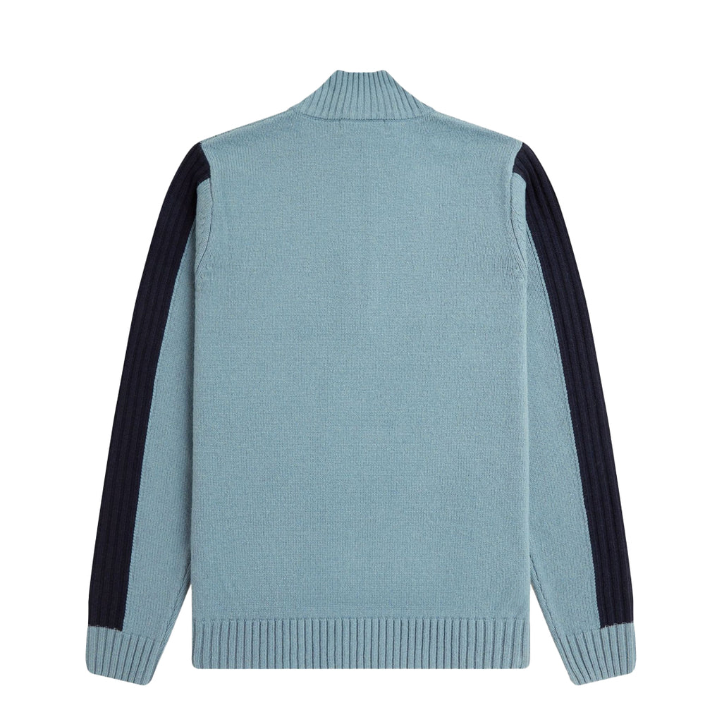 RIBBED SLEEVE HALF ZIP JUMPER