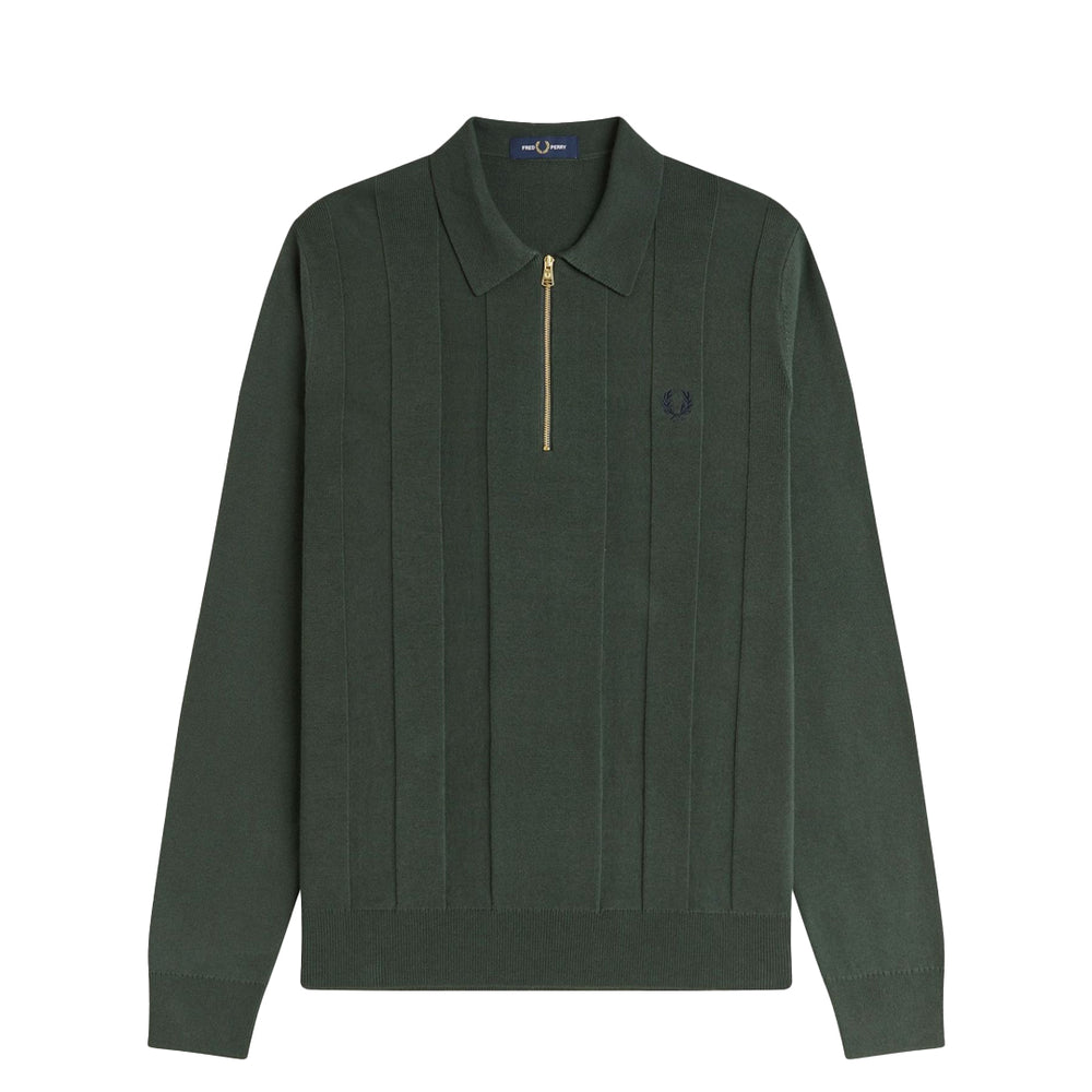 TONAL STRIPE KNITTED SHIRT COURT GREEN