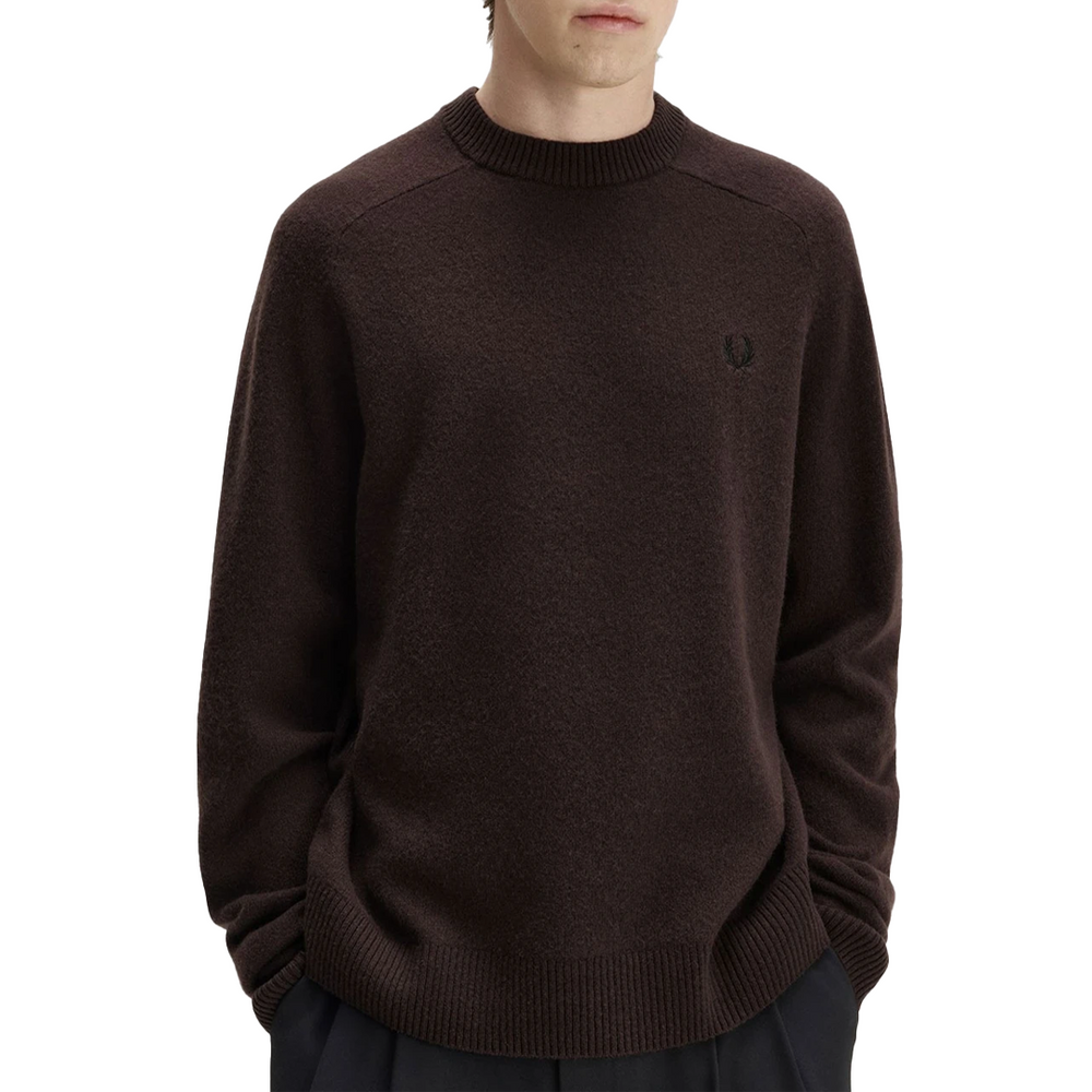 MERINOWOOL SADDLESLEEVE JUMPER RICH BROWN