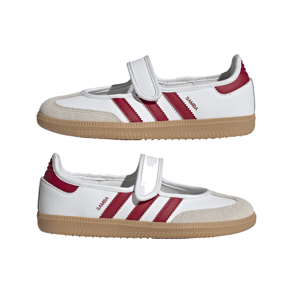 KIDS' SAMBA JANE SHOES COUD WHITE / TEAM VICTORY RED
