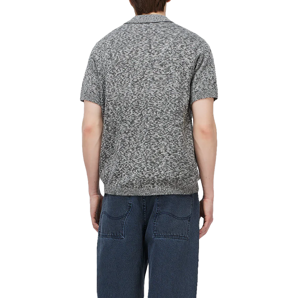 KNITTED POLO STATIC GREY