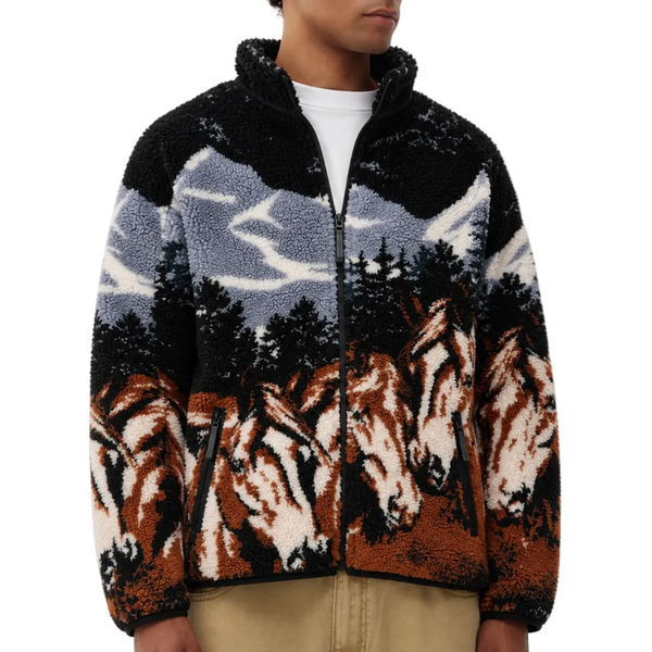 PRINTED SHERPA JACKET TOBIANO HORSES