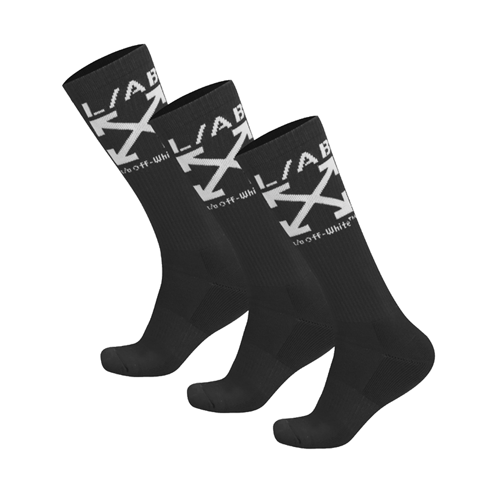 CLAMP ARROWS MID CALF CREW SOCKS-3 PACK BLACK