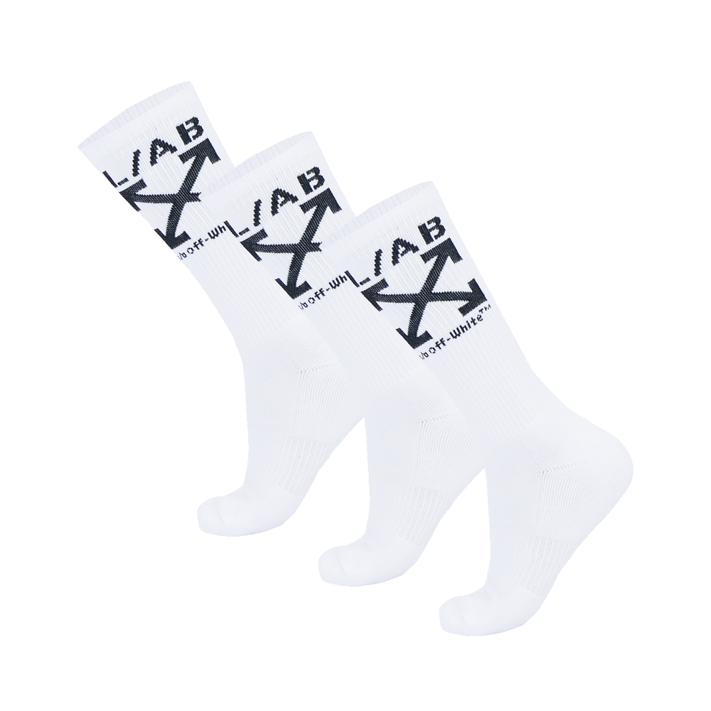 CLAMP ARROWS MID CALF CREW SOCKS-3 PACK WHITE