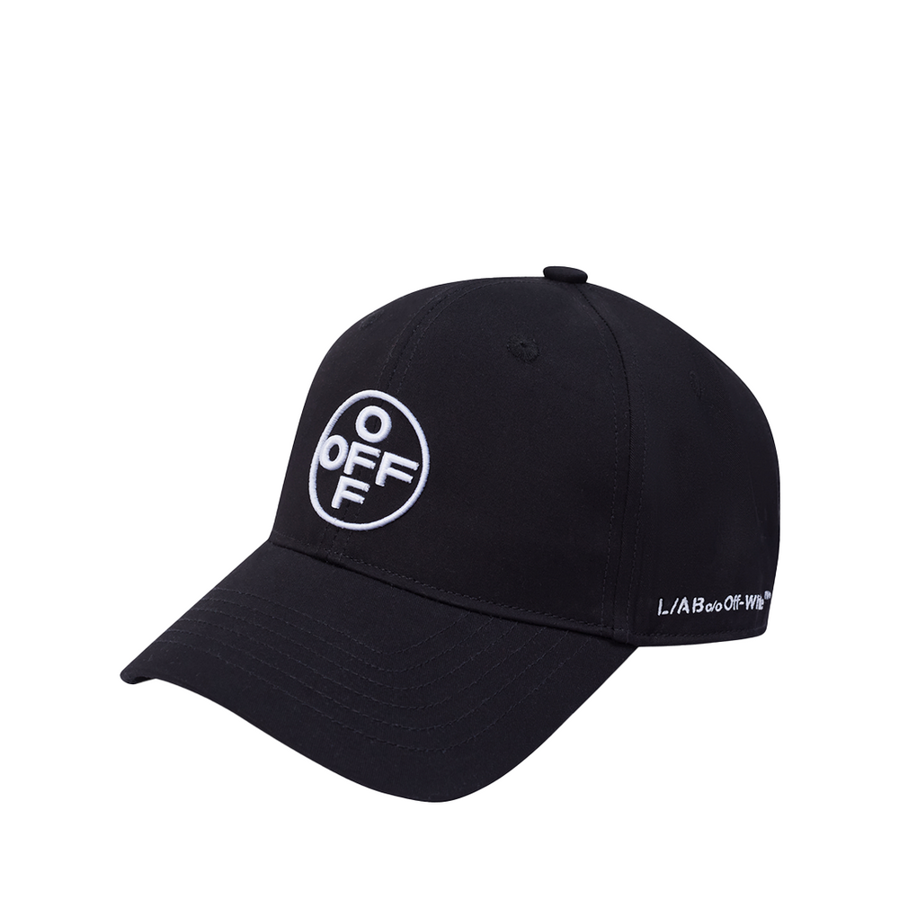 OFF EMBROIDERED CURVED BRIM TWILL CAP BLACK