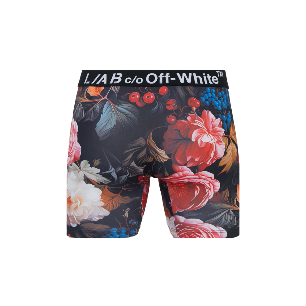 CLAMP ARROWS PEONY FLORAL AOP BOXER BRIEF BLACK / PALE PINK