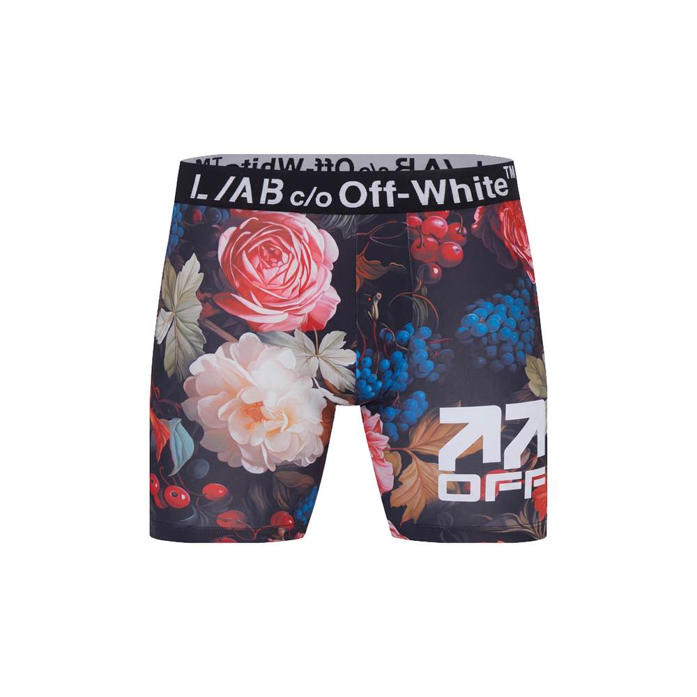 CLAMP ARROWS PEONY FLORAL AOP BOXER BRIEF BLACK / PALE PINK