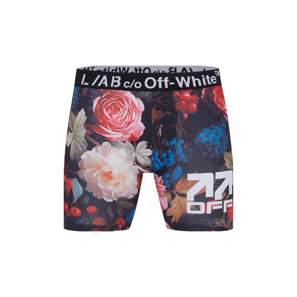CLAMP ARROWS PEONY FLORAL AOP BOXER BRIEF BLACK / PALE PINK
