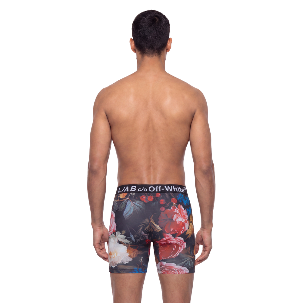 CLAMP ARROWS PEONY FLORAL AOP BOXER BRIEF BLACK / PALE PINK