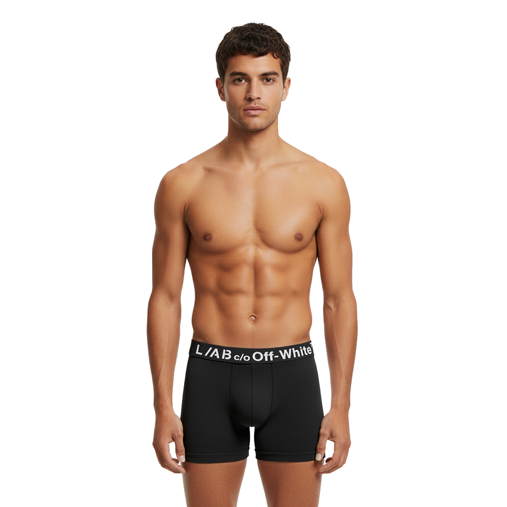 HORIZONTAL BAG LOGO 6-INCH BOXER BRIEFS W/O FLY 3 PACK BLACK