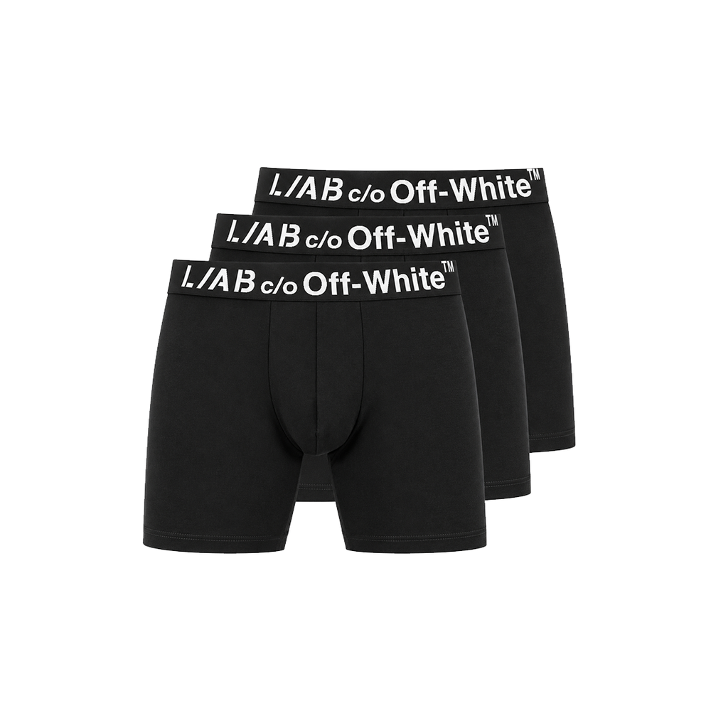 HORIZONTAL BAG LOGO 6-INCH BOXER BRIEFS W/O FLY 3 PACK BLACK