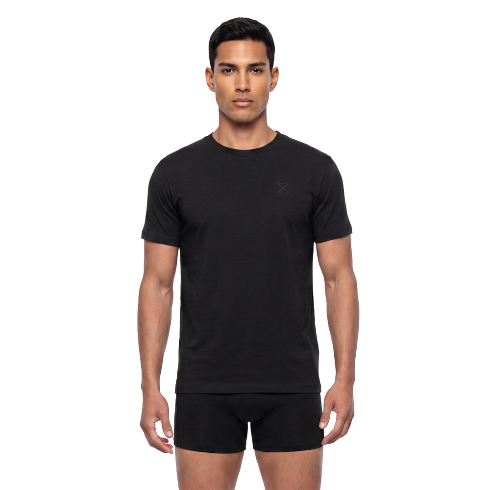CLAMP ARROWS CHEST LOGO CLASSIC CREW UNDERSHIRTS - 3 PACK BLACK