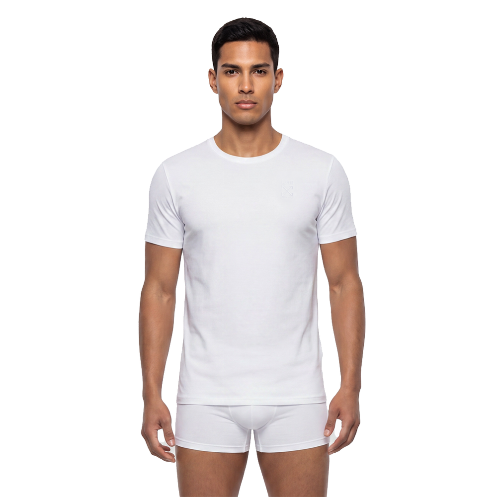 CLAMP ARROWS CHEST LOGO CLASSIC CREW UNDERSHIRTS - 3 PACK WHITE