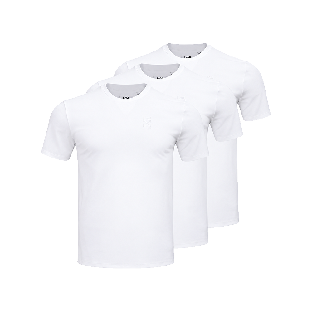 CLAMP ARROWS CHEST LOGO CLASSIC CREW UNDERSHIRTS - 3 PACK WHITE