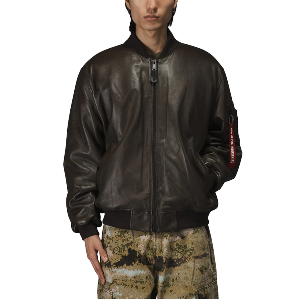 LEATHER MA-1 FLIGHT JACKET ESPRESSO – NRML