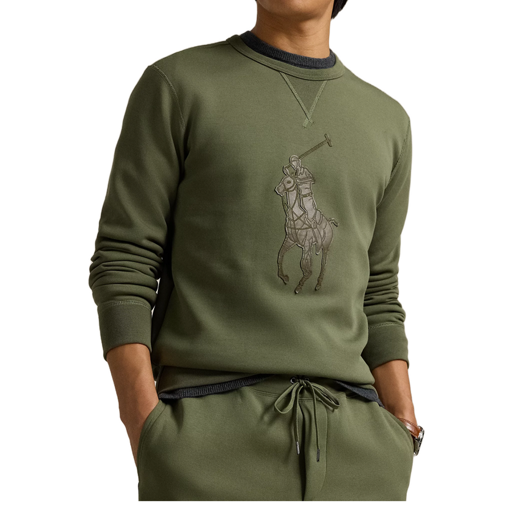 LEATHER PONY DOUBLE KNIT SWEATSHIRT THERMAL GREEN