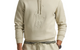 LEATHER BIG PONY FLEECE HOODIE BEIGE