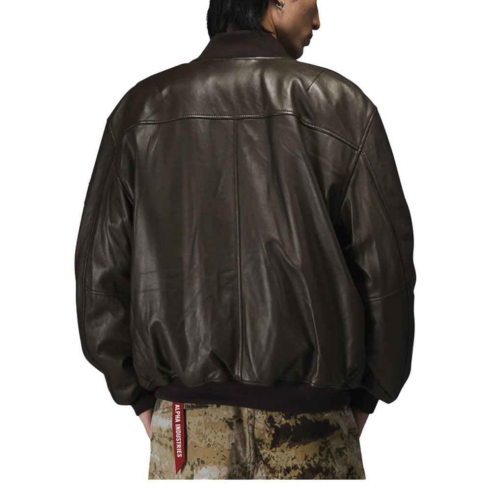 LEATHER MA-1 FLIGHT JACKET ESPRESSO – NRML