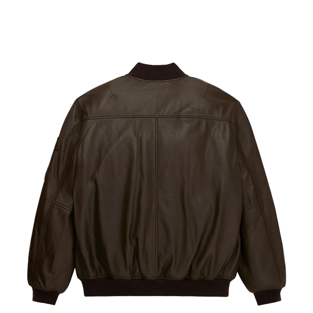 LEATHER MA-1 FLIGHT JACKET ESPRESSO – NRML