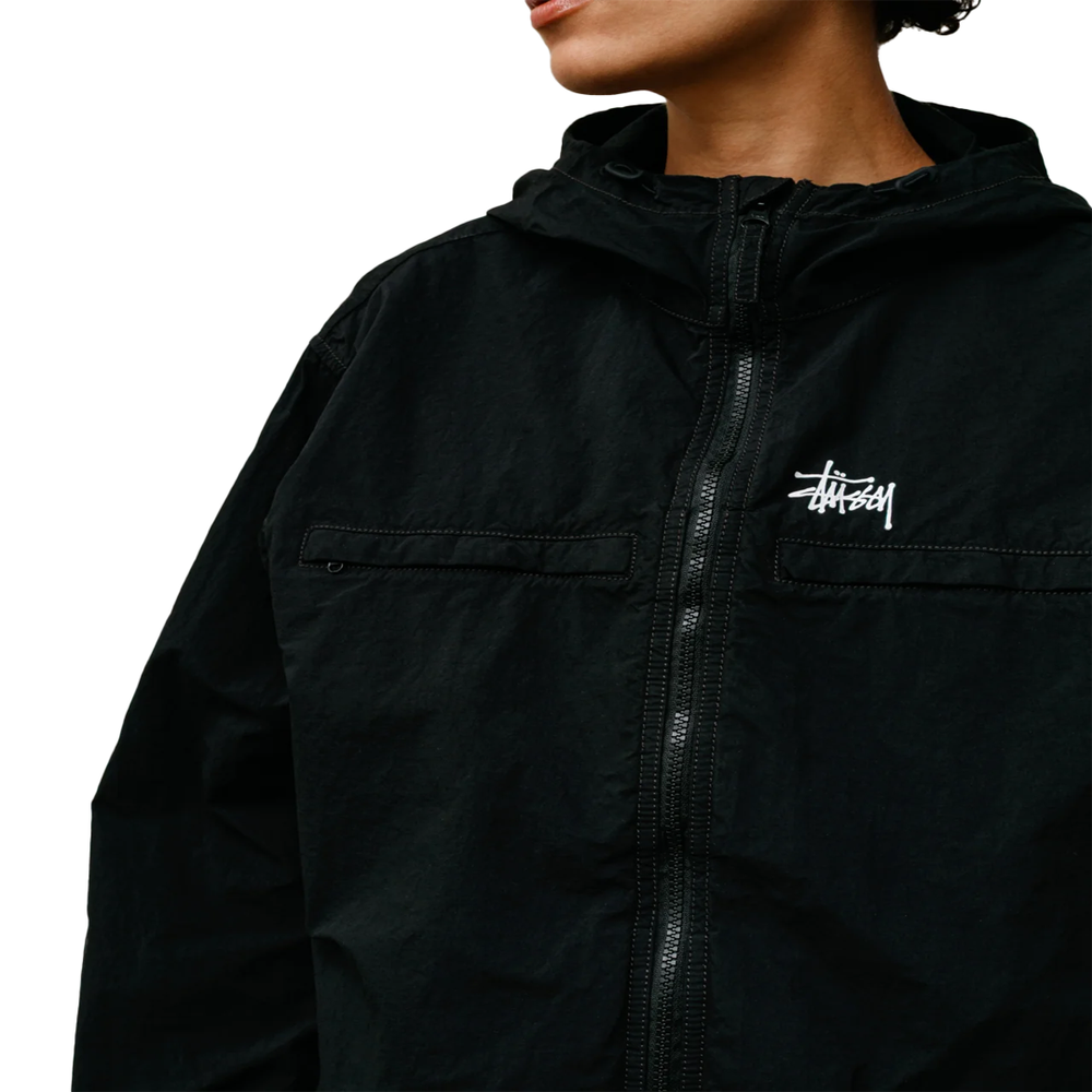 LIGHTWEIGHT HOODED JACKET BLACK
