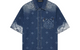 LASER PRINT DENIM SHIRT MID BLUE