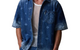 LASER PRINT DENIM SHIRT MID BLUE