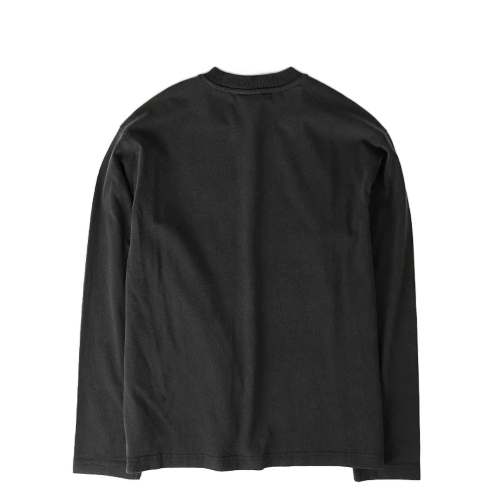 BLACK HEAVY WASHED LONGSLEEVE T-SHIRT FADED BLACK