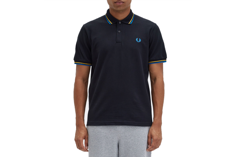 TWIN TIPPED FRED PERRY SHIRT BLACK