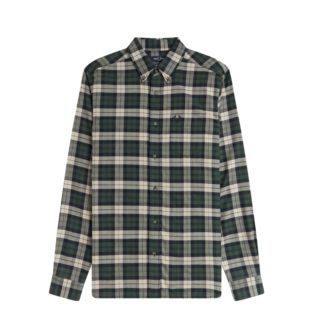 BRUSHED TWILL TARTAN SHIRT COURT GREEN