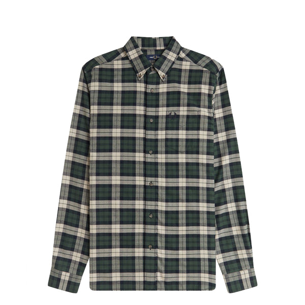 BRUSHED TWILL TARTAN SHIRT COURT GREEN