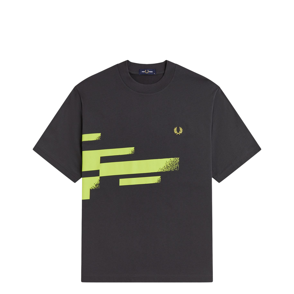 ABSTRACT GRAPHIC PRINT T-SHIRT ANCHOR GREY