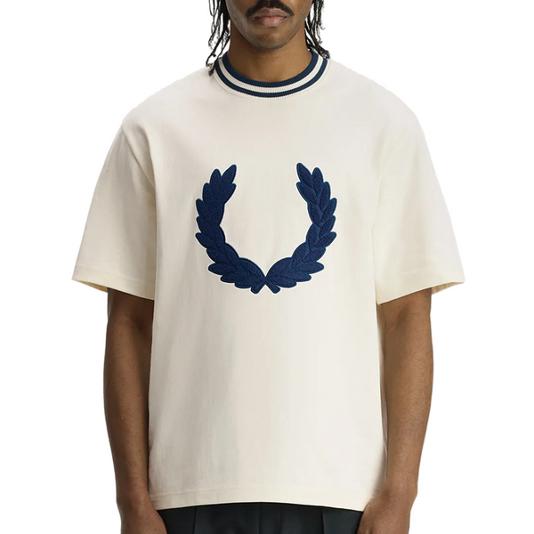 LAUREL WREATH PATCH T-SHIRT ECRU