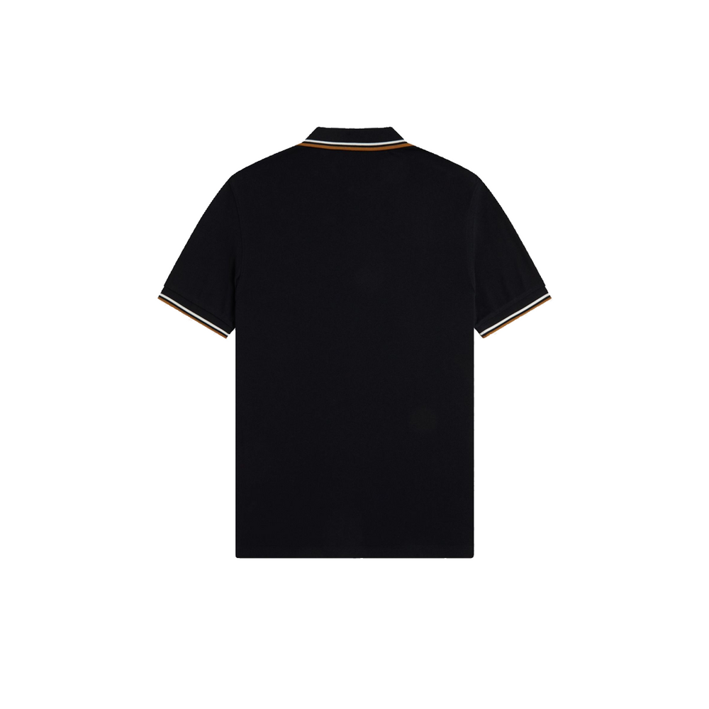 TWIN TIPPED FRED PERRY SHIRT BLACK / DARK CARAMEL