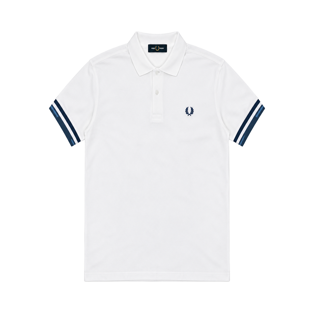 TIPPED CUFF PIQUÉ T-SHIRT WHITE
