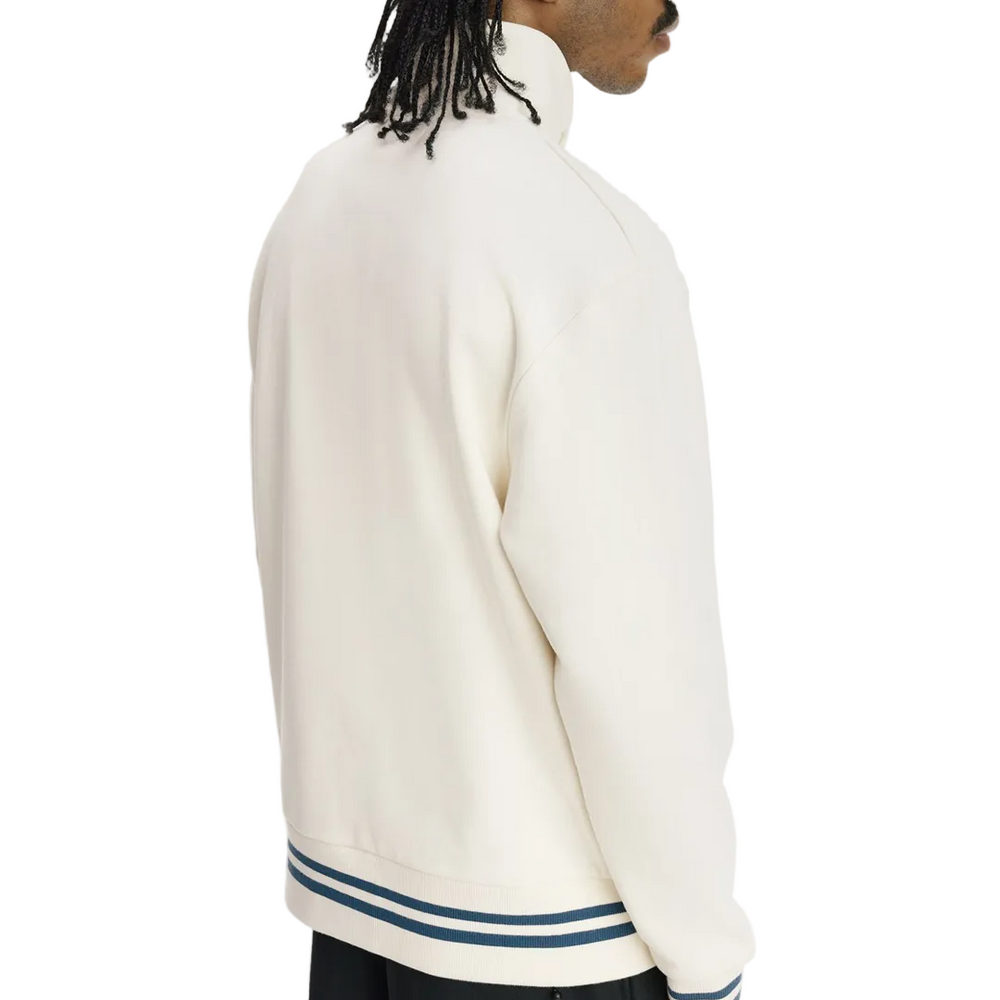 BOLD TIPPED COLLARED SWEATSHIRT ECRU